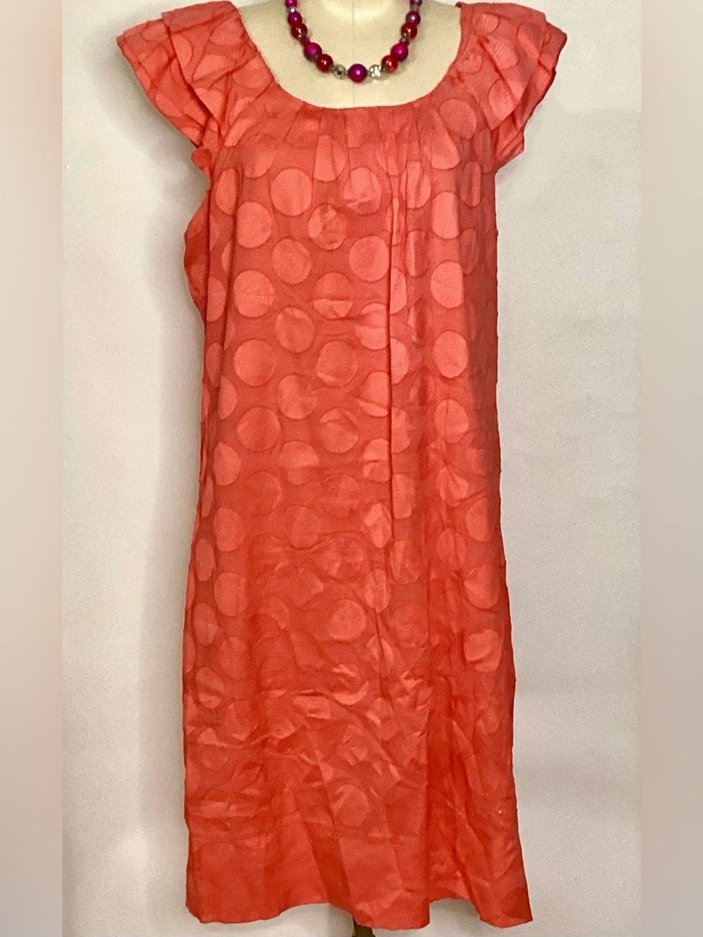Rabbit Rabbit Rabbit Deep Coral Midi Dress